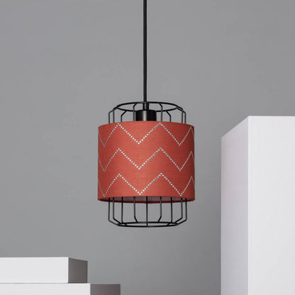 Hanglamp Bricano in baksteenrood