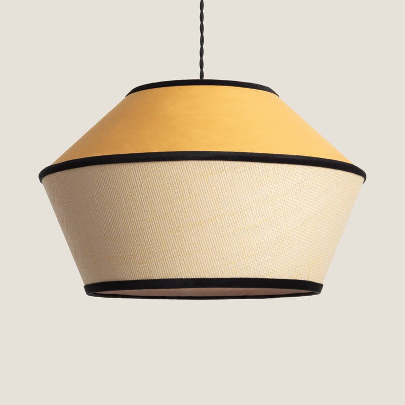 Hanglamp Olmaro met oranje fluwelen kap