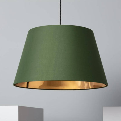 Hanglamp Estano met linnen kap in camogroen