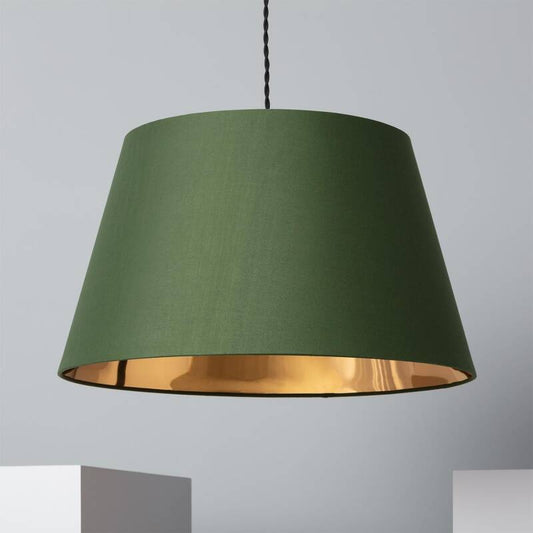 Hanglamp Estano met linnen kap in camogroen