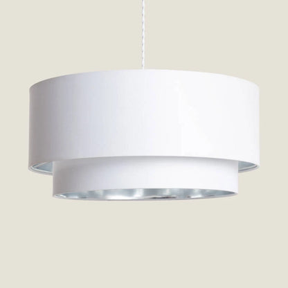 AMRIVANO ronde hanglamp met linnen kap in wit