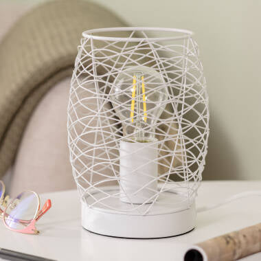 FURSANO witte aluminium tafellamp met koepelkap