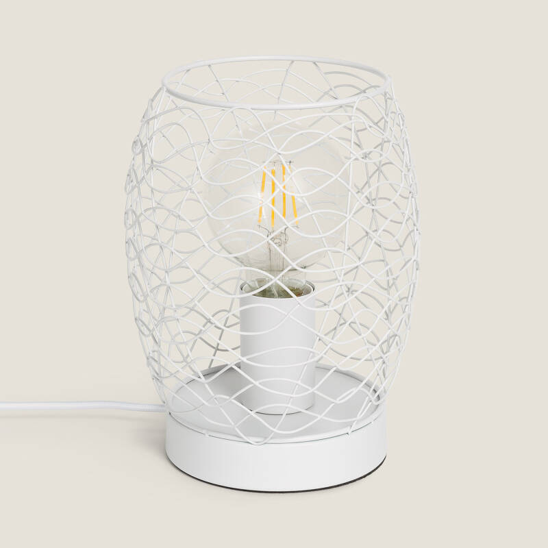 FURSANO witte aluminium tafellamp met koepelkap
