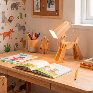 BRUNAVO houten kindertafellamp in naturel