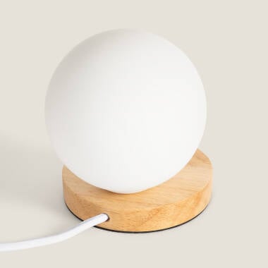 OSTRARO tafellamp van hout en opaalglas, afbeelding 5