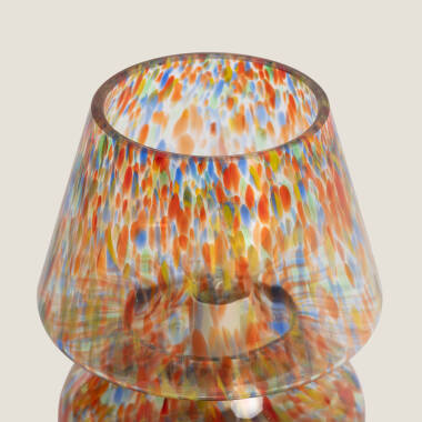 LUMBANO tafellamp van gekleurd glas
