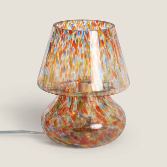 LUMBANO tafellamp van gekleurd glas
