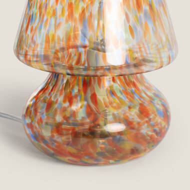 LUMBANO tafellamp van gekleurd glas