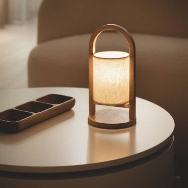 CLESTARO oplaadbare houten tafellamp, afbeelding 3