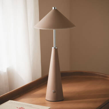 QUEMBIVO tafellamp in bruin, afbeelding 2