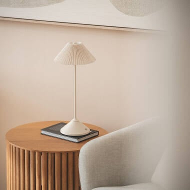 MARNARO oplaadbare LED tafellamp in beige, afbeelding 4
