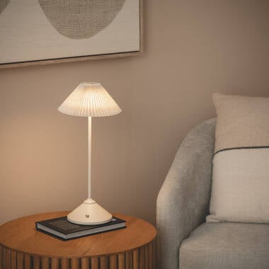 MARNARO oplaadbare LED tafellamp in beige, afbeelding 2