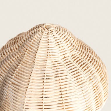 TAVLARO tafellamp van hout en rotan, afbeelding 6