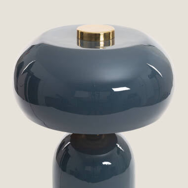 DORBANO metalen tafellamp met ronde kap, blauw
