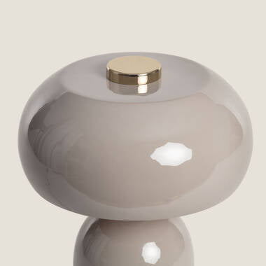DORBANO metalen tafellamp met ronde kap, taupe