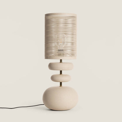 MOSDANO beige metalen tafellamp met ronde kap