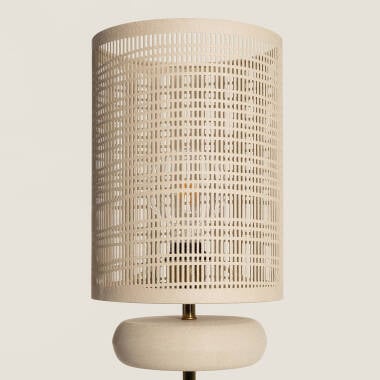 MOSDANO beige metalen tafellamp met ronde kap