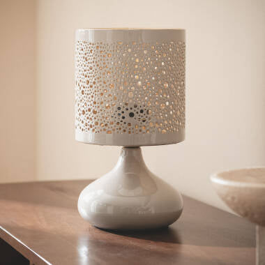 FONKIVO tafellamp in taupe, afbeelding 2