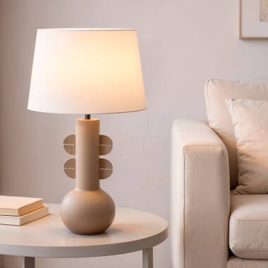 HENTARO tafellamp in beige, afbeelding 2