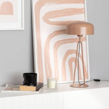 PESCANO beige metalen tafellamp met cilinderkap