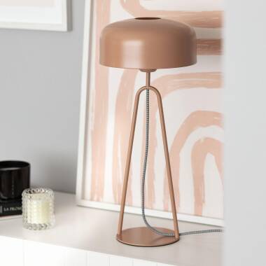 PESCANO beige metalen tafellamp met cilinderkap