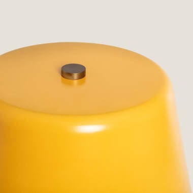 TOMBRANO tafellamp in geel, detailfoto