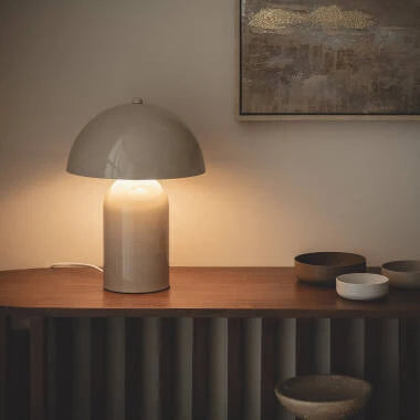 HANVIVO tafellamp in beige, foto 3