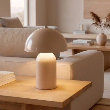 HANVIVO tafellamp in beige, foto 5