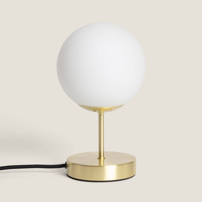 RIVTARO tafellamp van glas en aluminium in goud, afbeelding 1