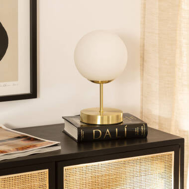 RIVTARO tafellamp van glas en aluminium in goud, afbeelding 4