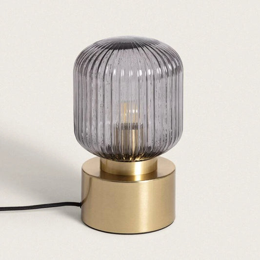 GIRLARO tafellamp van metaal en glas in goud, afbeelding 1