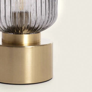 GIRLARO tafellamp van metaal en glas in goud, afbeelding 6