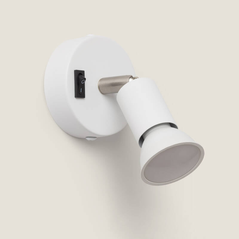 Wandlamp Cuprano witte richtbare spot met schakelaar