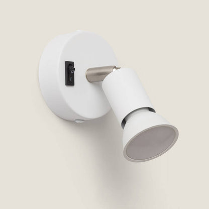 Wandlamp Cuprano witte richtbare spot met schakelaar