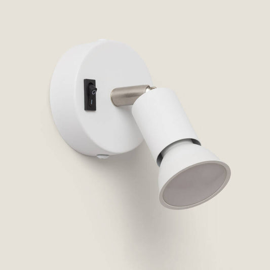 Wandlamp Cuprano witte richtbare spot met schakelaar
