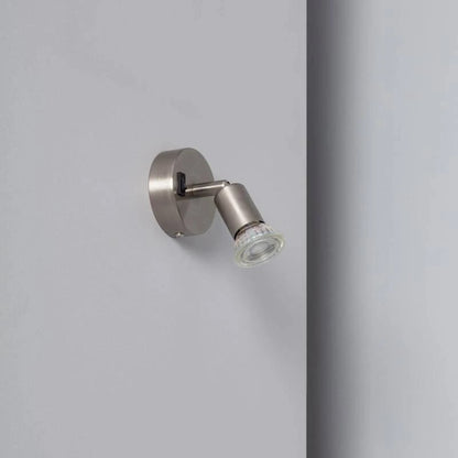 Wandlamp Cimaro zilveren richtbare spot met schakelaar