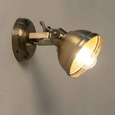 Wandlamp Yuldaro messingkleur, zijaanzicht