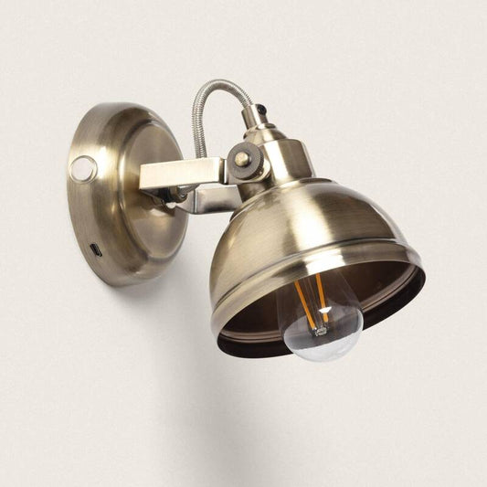Wandlamp Yuldaro in messingkleur met oplaadbare batterij