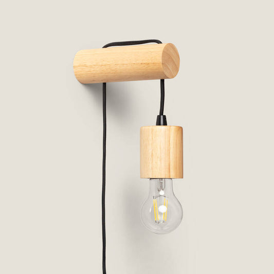 Wandlamp Quirivo van hout met open E27 fitting