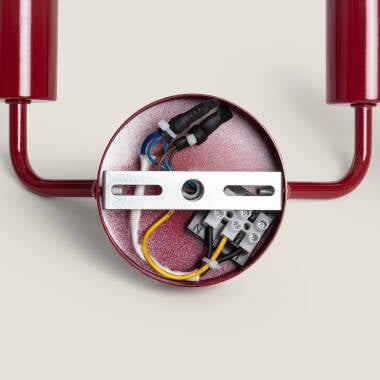 Wandlamp Wintaro in rood metaal, vooraanzicht