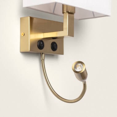 Wandlamp Wortano, detail van de buigzame leeslamp