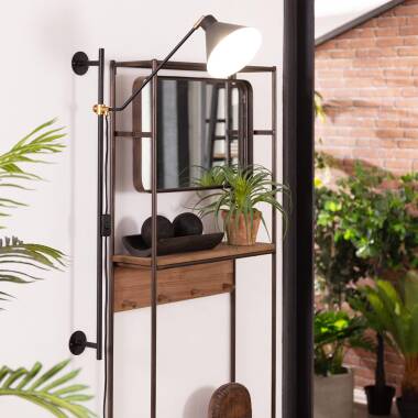 Wandlamp Verlano zwart metaal, zijaanzicht