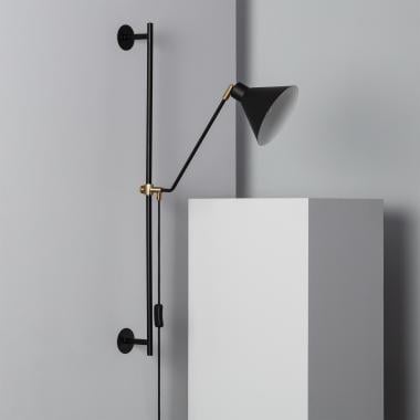 Wandlamp Verlano in zwart metaal, vooraanzicht