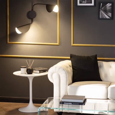 Wandlamp Wendaro zwart metaal, zijaanzicht