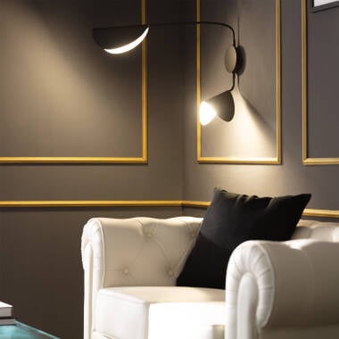 Wandlamp Wendaro met instelbare koppen, detail