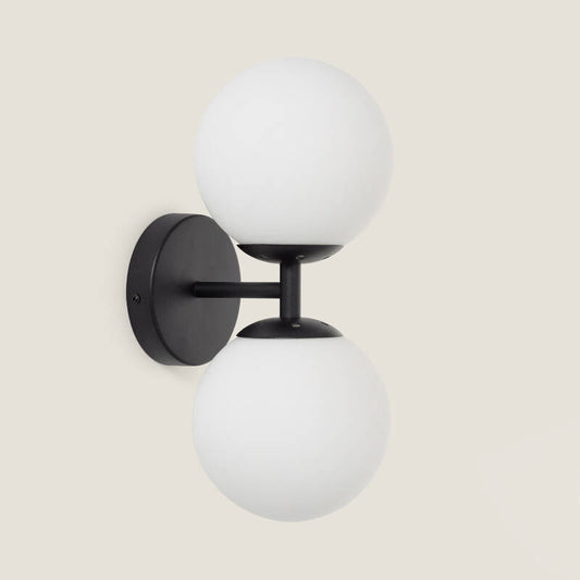 Wandlamp Binaro metaal en glas zwart