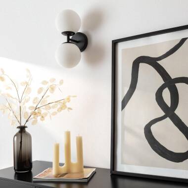 Wandlamp Binaro detail glazen bol