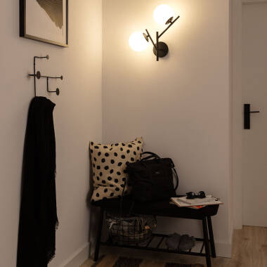 Wandlamp Delvano zwart zijaanzicht