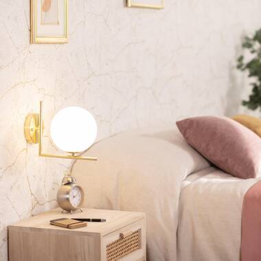 Wandlamp Pernavo goud, glas en metaal (afbeelding 2)