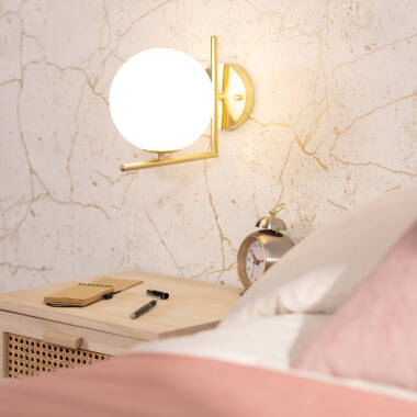 Wandlamp Pernavo goud, glas en metaal (afbeelding 4)
